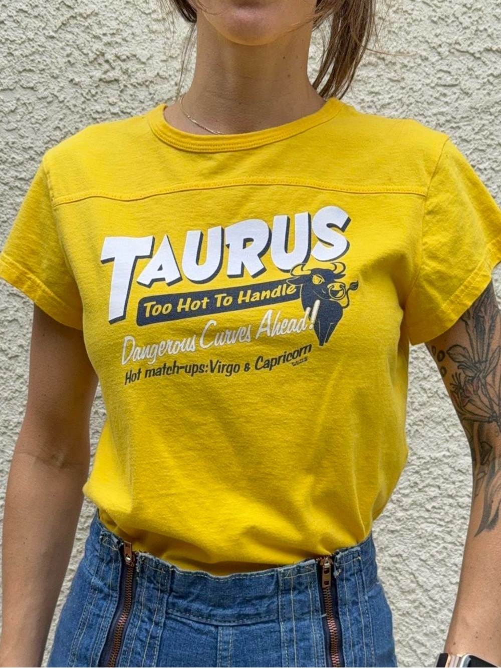 Y2K Taurus zodiac baby tee